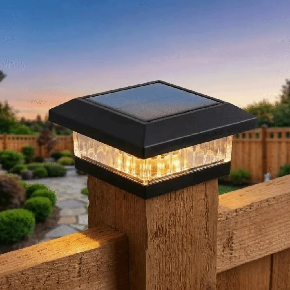 IP65 Solar LED Post Cap Light – Outdoor Fence Warm White