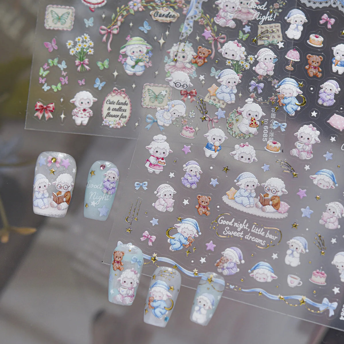 5D Embossed Nail Stickers – Cute Cartoon DIY Nail Decals