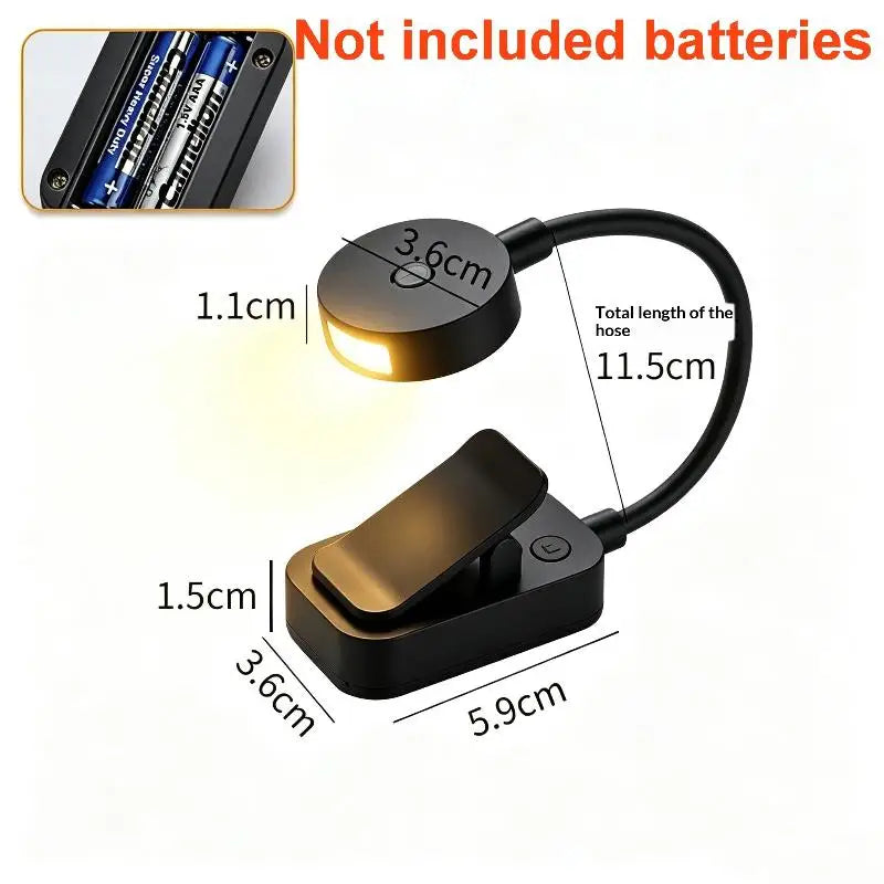 Flexible LED Clip-On Book Light – 3 Modes Eye-Friendly Reading Lamp