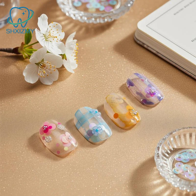 12-Grid Nail Glitter Sequin Set – DIY Colorful Nail Charms