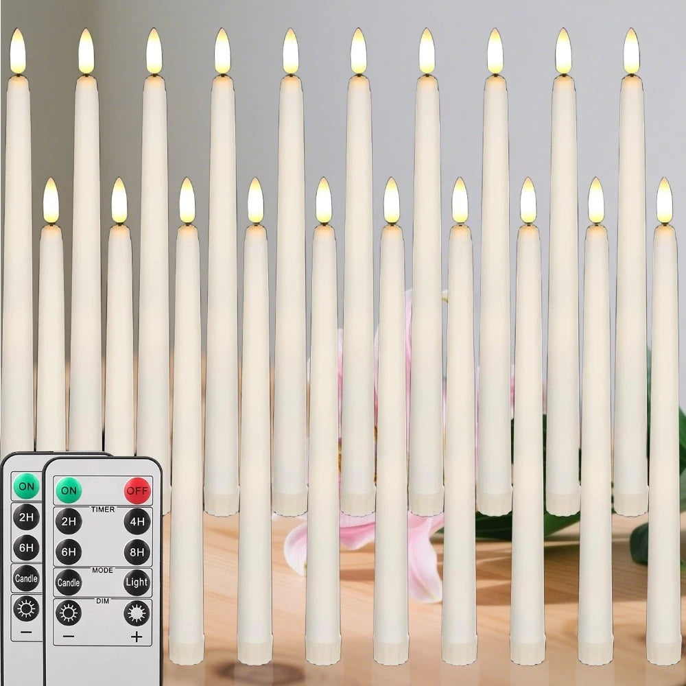 Flameless LED Taper Candles with Remote & Timer | Set of 6–24
