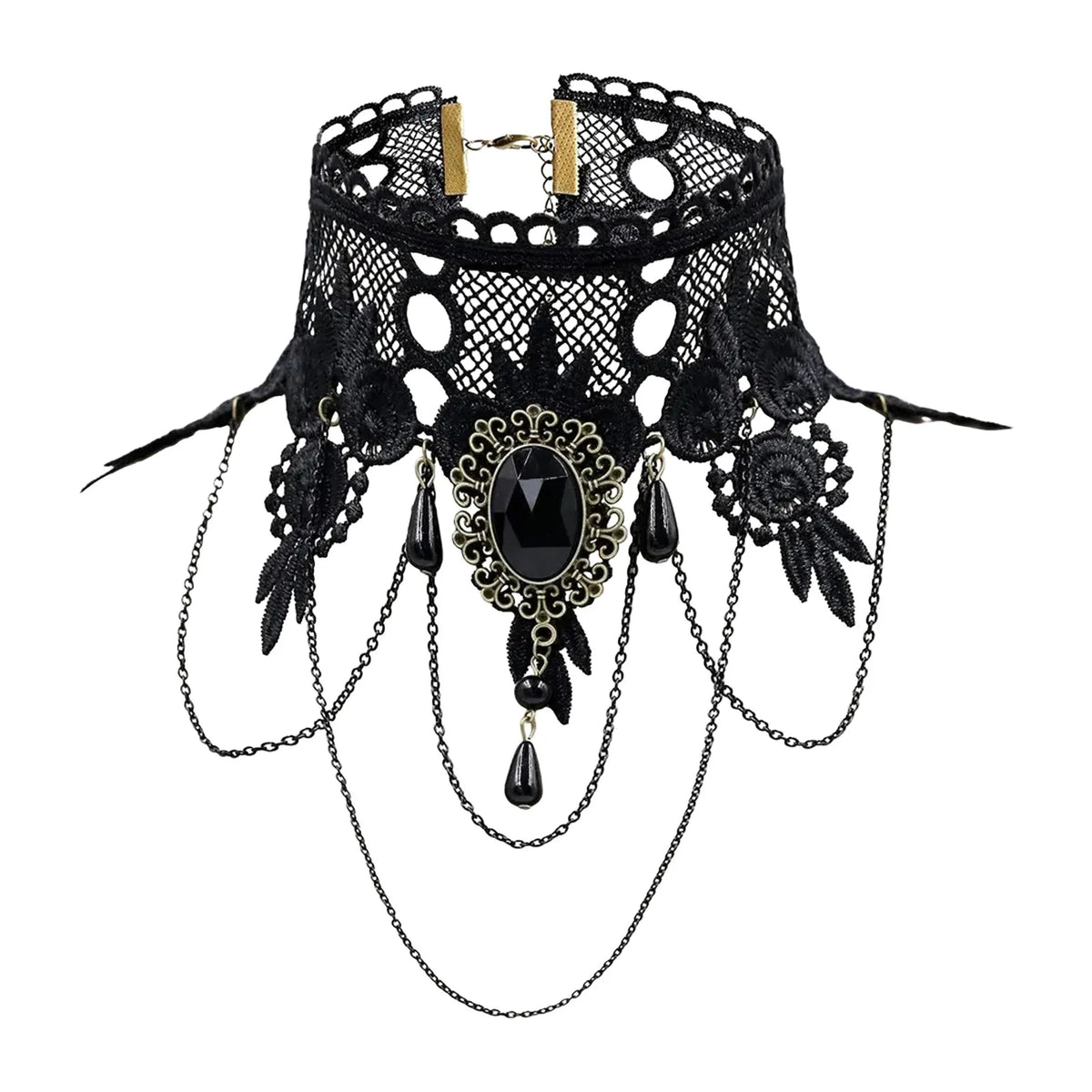 Gothic Lace Choker Necklace – Dark Vintage Women's Collar