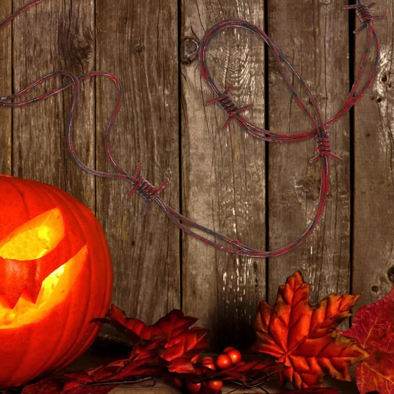 Fake Barbed Wire Halloween Prop 2.5m – Haunted House Decor