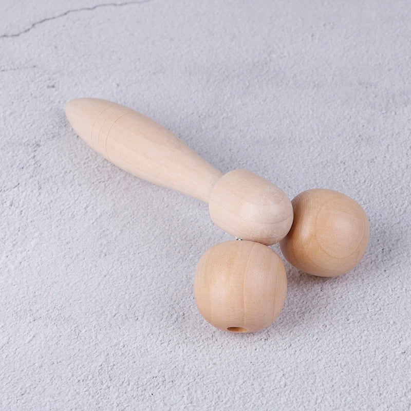Wooden Face & Neck Roller Massager – Natural Wood Tool