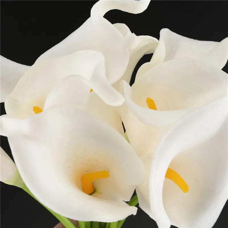 30-Head White Calla Lily Bridal Bouquet – Latex Real Touch