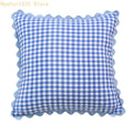 Scalloped Gingham Throw Pillow Cover 45x45cm – 12 Colors