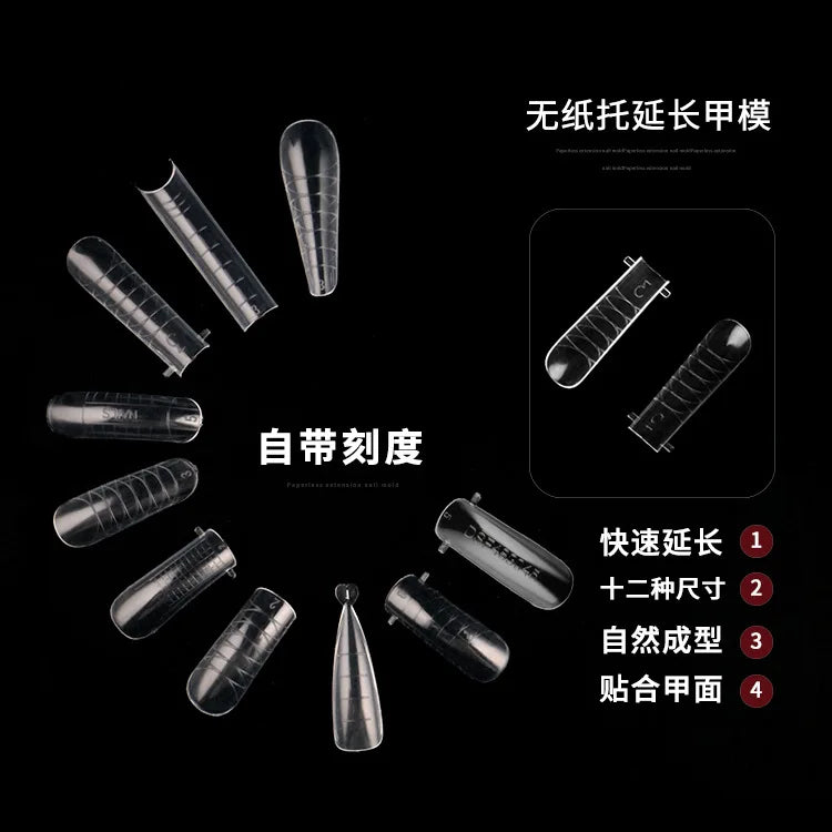 120pcs Clear Nail Tips – Coffin Almond Stiletto Full Cover Set