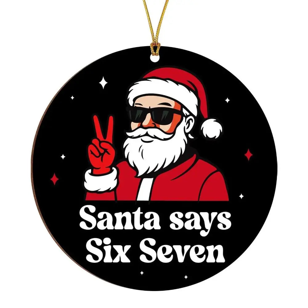 Funny Santa Six Seven Meme Acrylic Christmas Tree Ornament