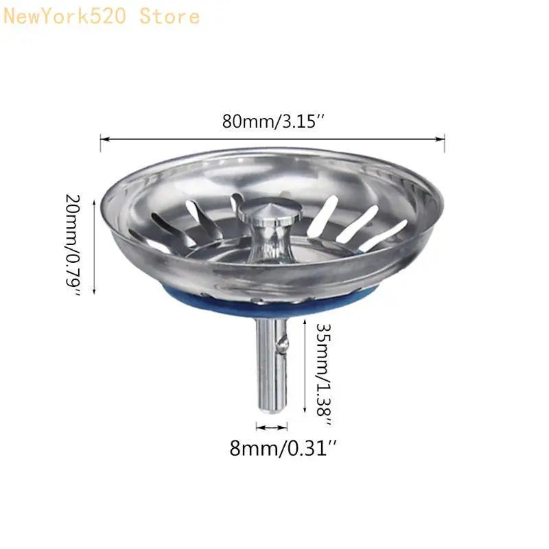 Stainless Steel Round Shower Drain Hair Catcher Strainer