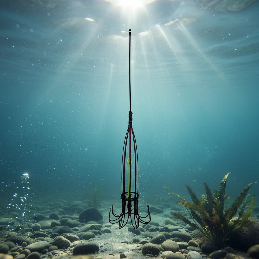Octopus Fishing Hooks with Bait Cage – Snag-Proof Anchor
