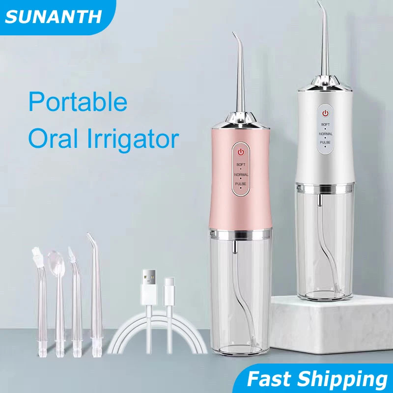 VIBE Cordless Oral Irrigator USB Rechargeable 3 Modes IPX7