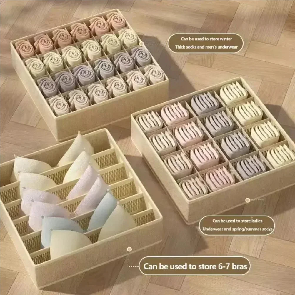 Foldable Underwear Drawer Organizer Box Set – Bra Socks Storage