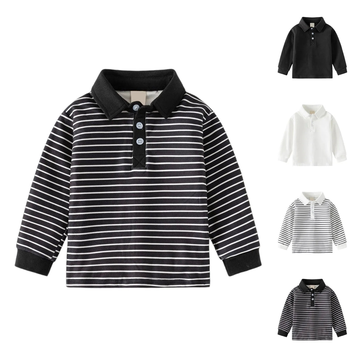 Boys Long Sleeve Polo Shirt Quick-Dry Sporty Top Ages 2–7