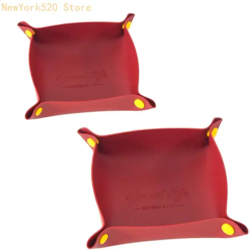PU Leather Foldable Desk Storage Tray Set – 2-Piece Organizer