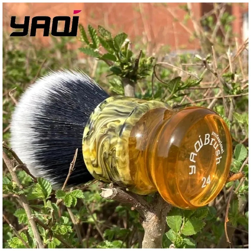 Yaqi 24mm Tuxedo Synthetic Wet Shave Brush – Resin Handle