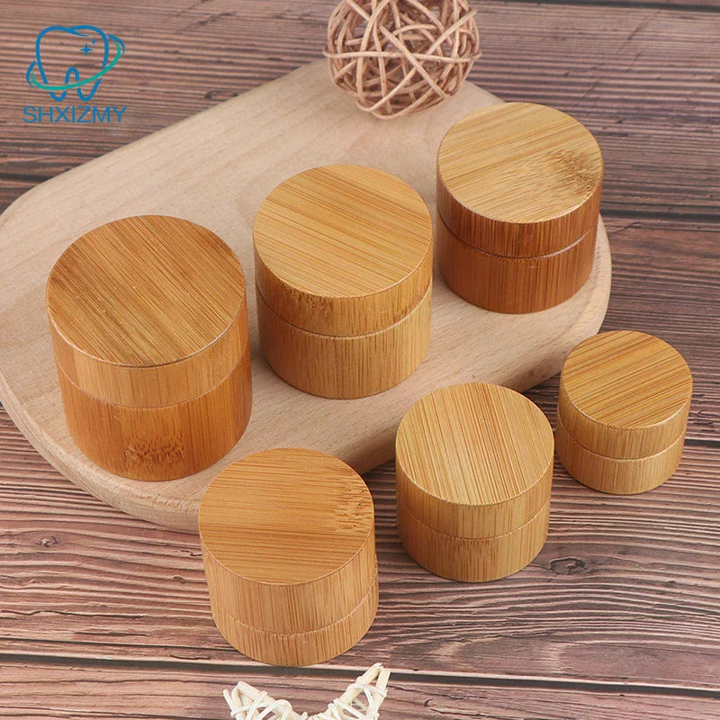 Bamboo & Glass Refillable Cosmetic Cream Jar – Empty Container