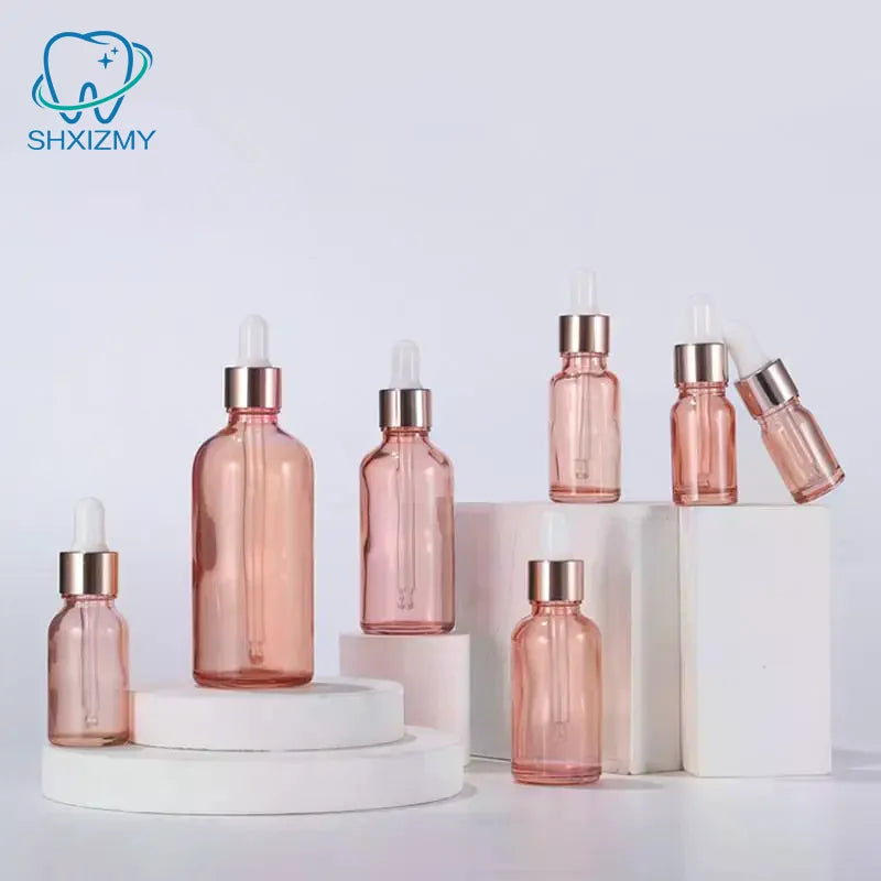 Glass Dropper Bottles 5–100ml Rose Gold Lid | Essential Oil
