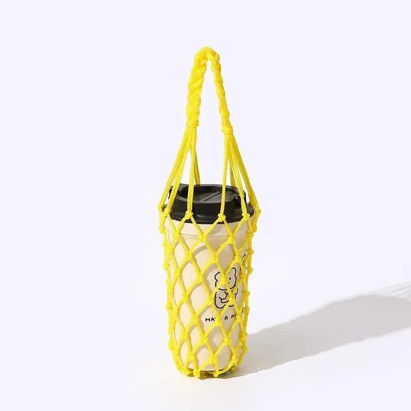 Woven Mesh Cup Holder Bag – Lightweight for Travel & Outdoors