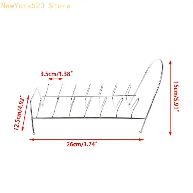 8-Slot Chrome Plated Dish Rack Countertop Drying Stand
