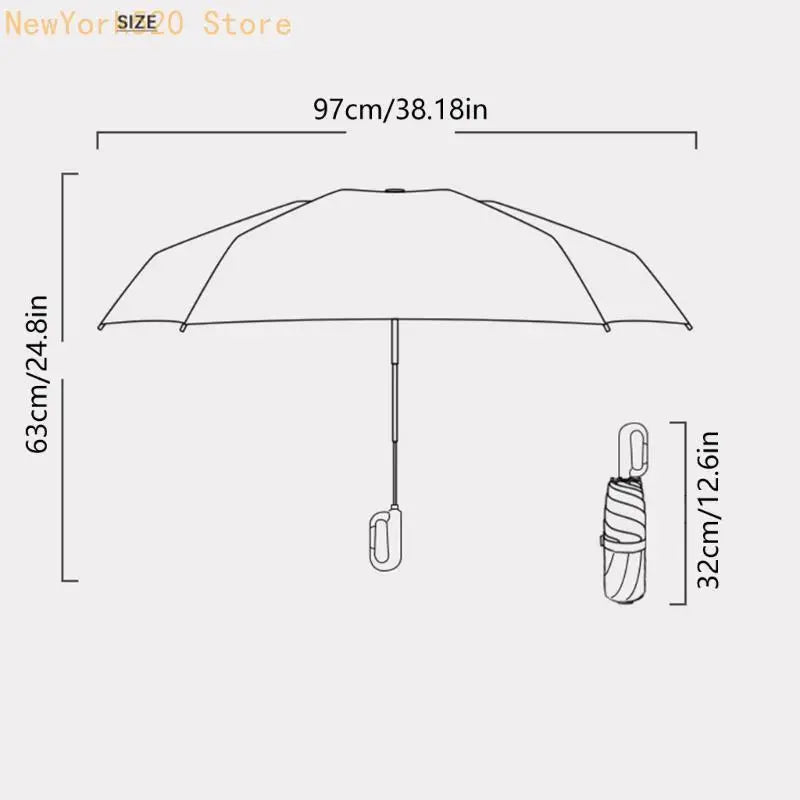 Floral Print Folding Umbrella with Clasp – Women's Travel