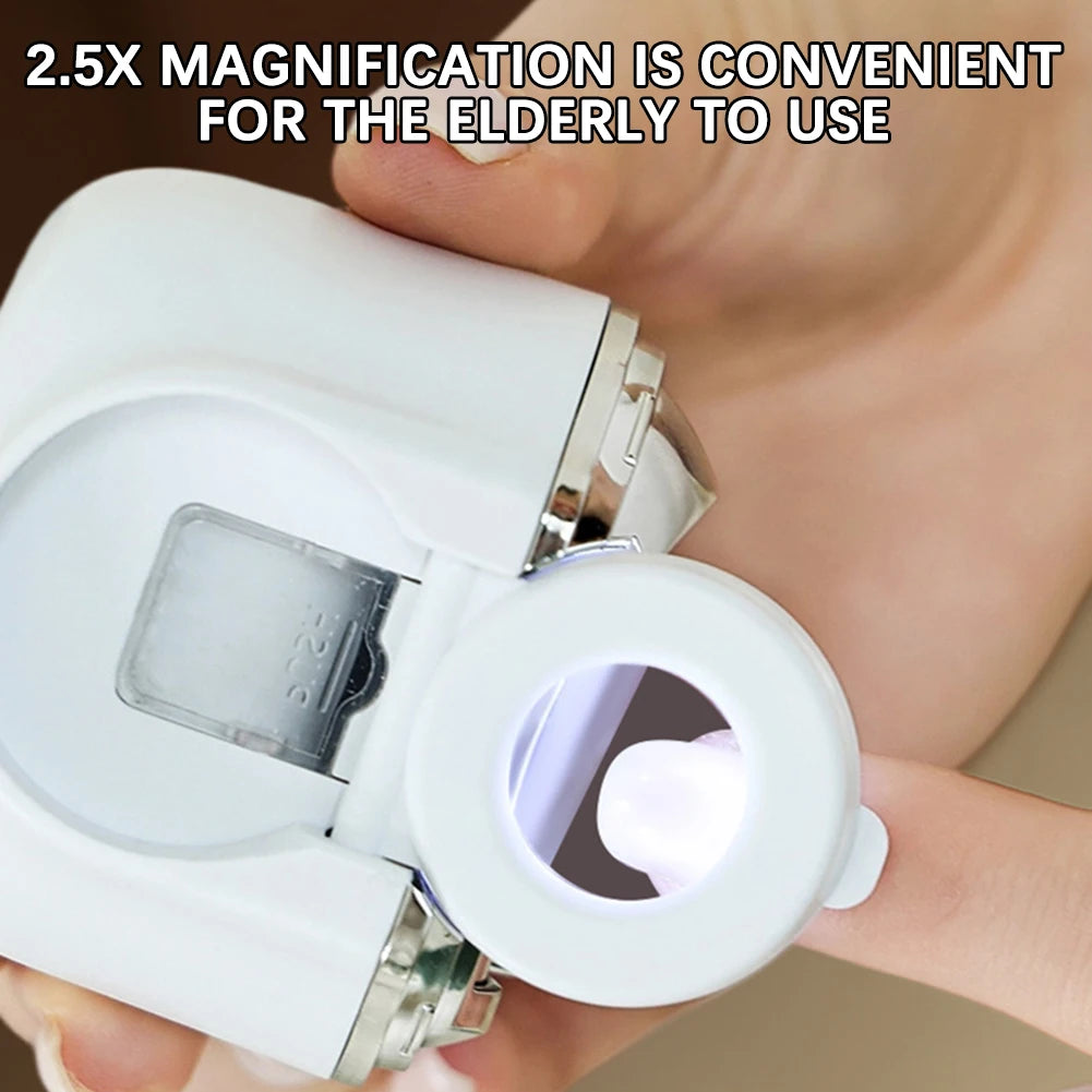 Electric Nail Clipper with LED Light & Magnifier | USB Rechargeable