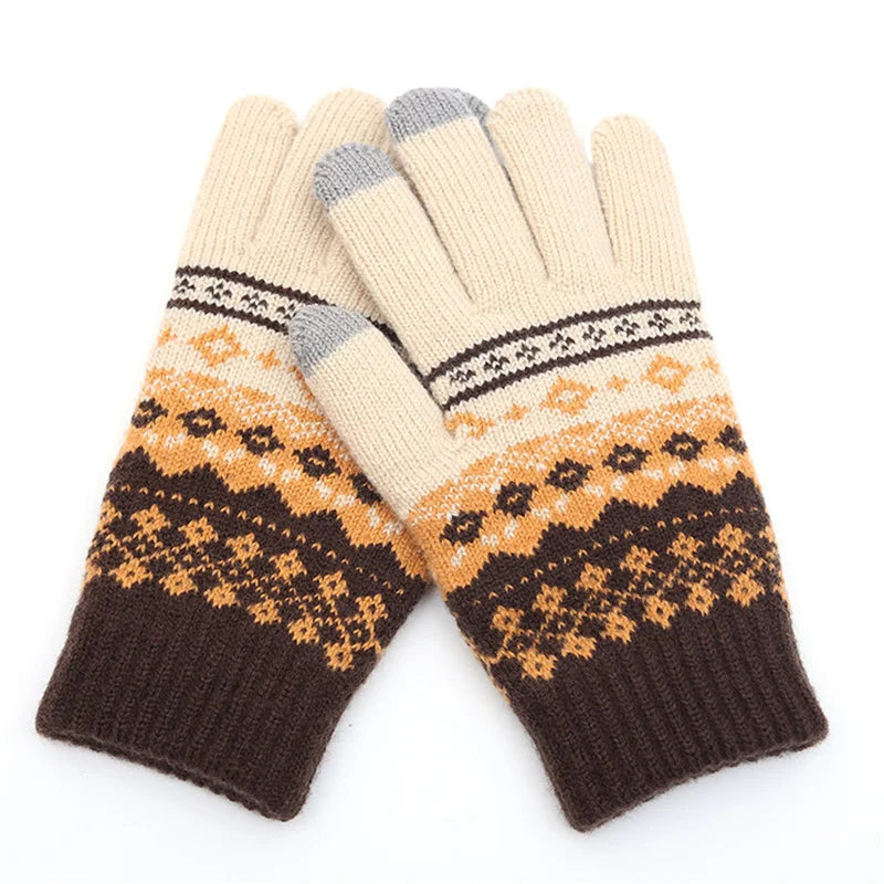 Winter Touch Screen Knit Gloves – Unisex Warm Full Finger