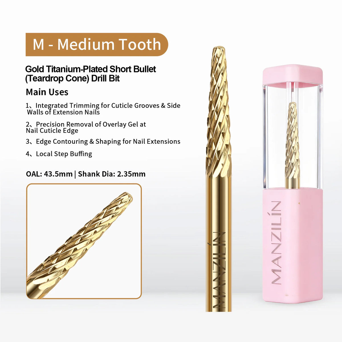 Tungsten Carbide Titanium Nail Drill Bit – Gel & Acrylic Remover