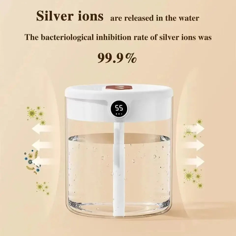 2L USB Dual Mist Humidifier – Ultra-Quiet Touch Control