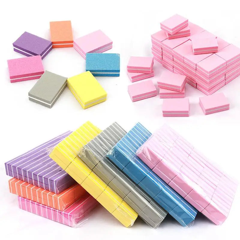 50-Pack Mini Double-Sided Sponge Nail Buffer Blocks | SHXIZMY