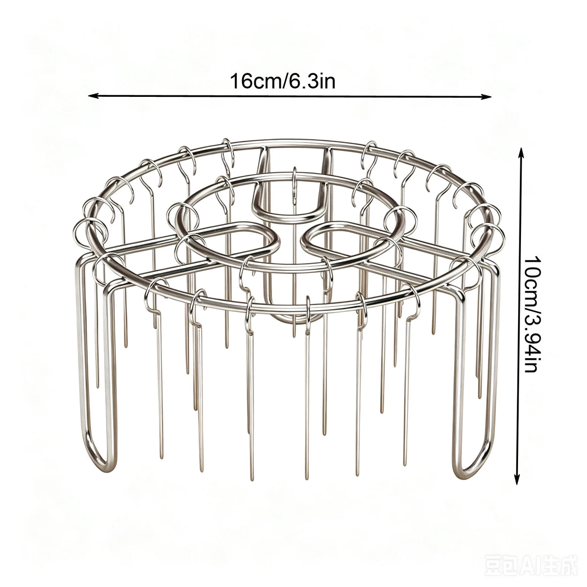 Stainless Steel Vertical BBQ Skewer Rack with 24 Skewers