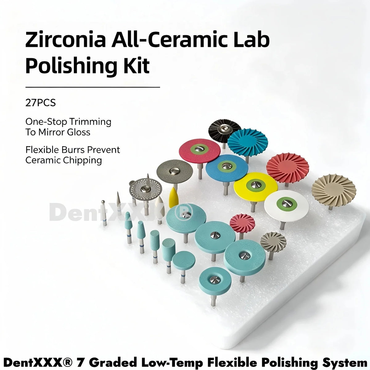 27-Pc Diamond Polishing Tools Kit – Wheels, Discs & Brushes