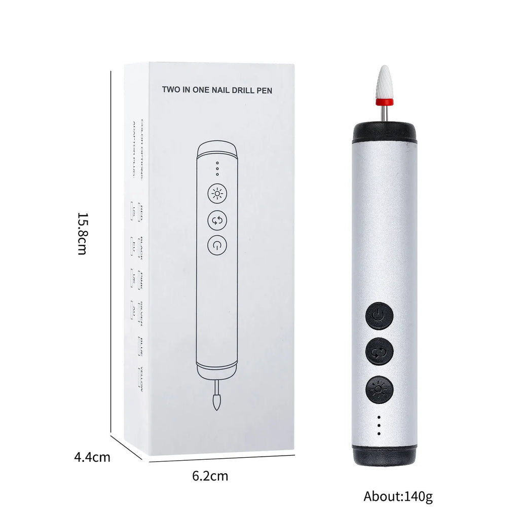 2-in-1 Electric Nail Drill & UV LED Lamp USB Rechargeable