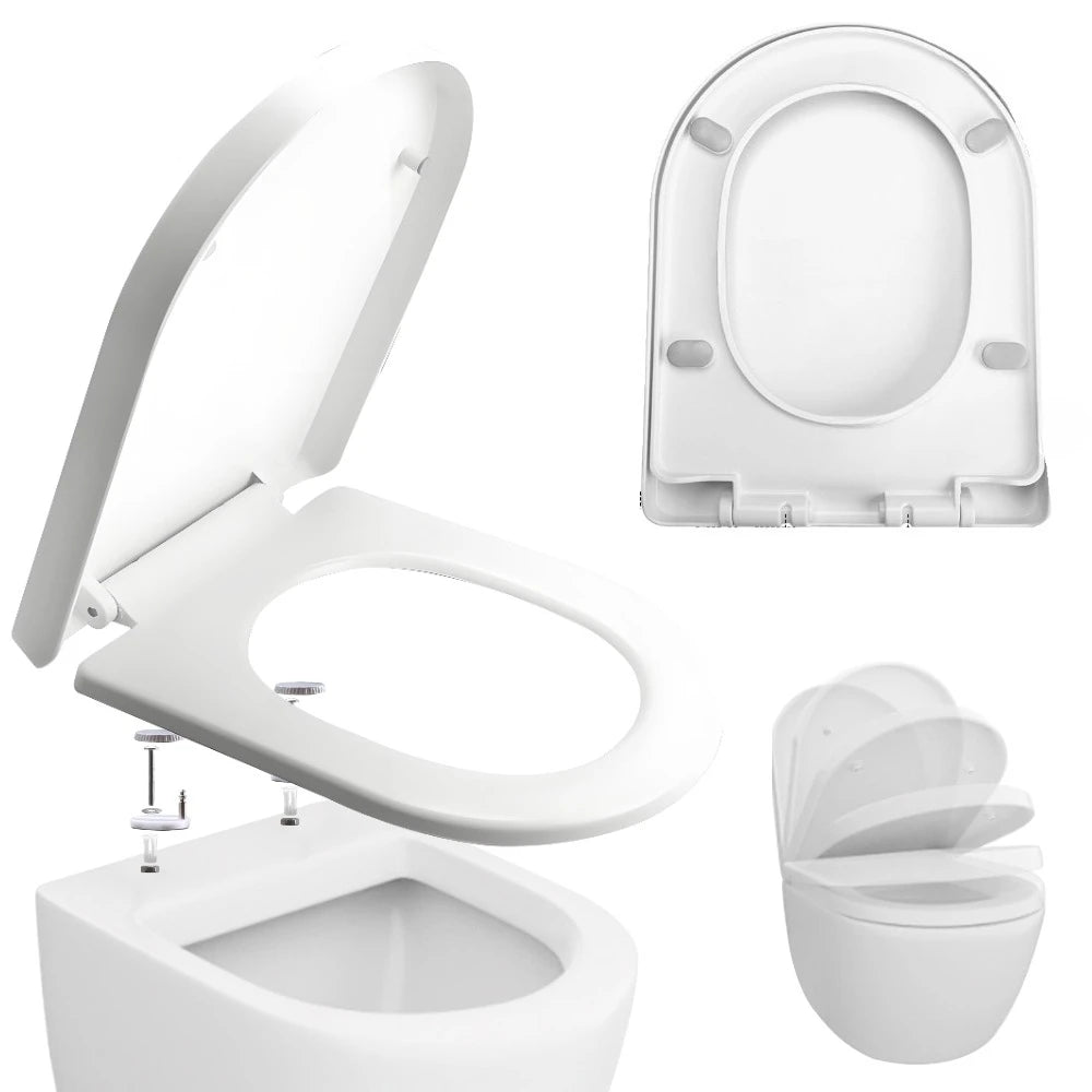 White Soft Close Toilet Seat – Anti-Bacterial Quick Release PP
