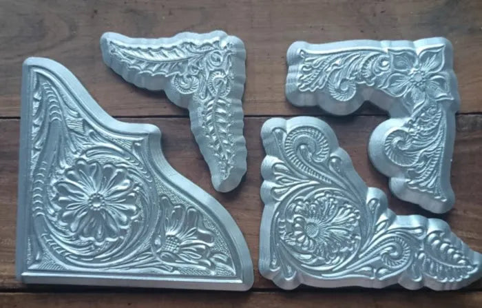 3D Arabesque Corner Flower Leather Embossing Mold – Aluminum