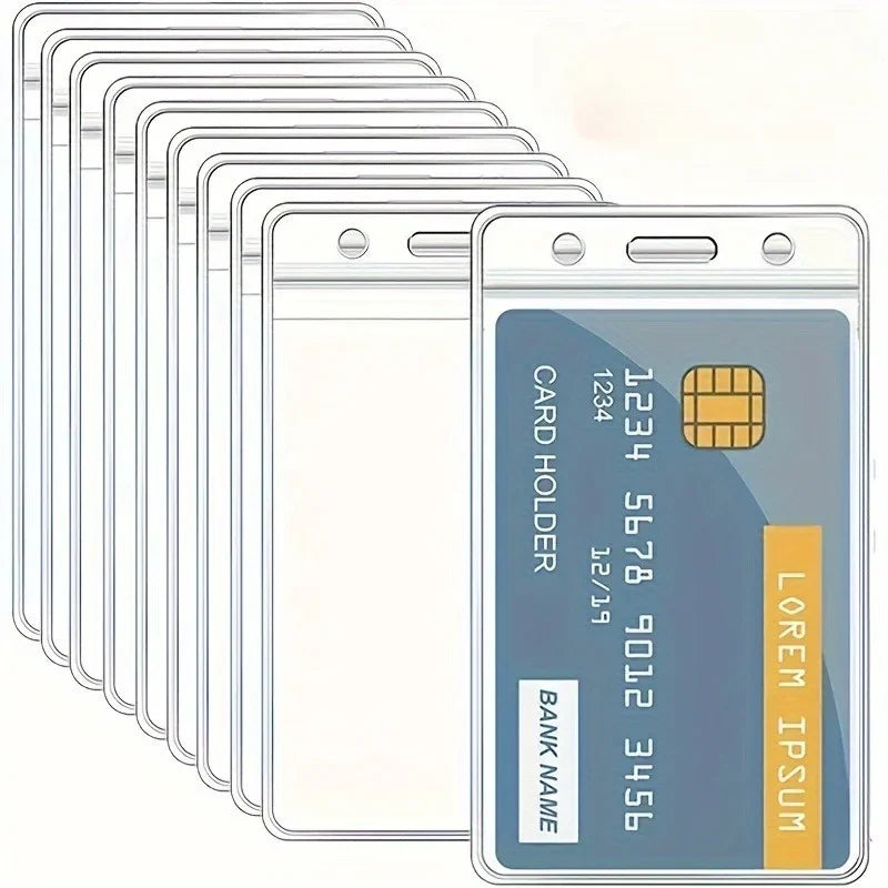 5-Pack Waterproof Transparent Card Holders – PVC Protectors