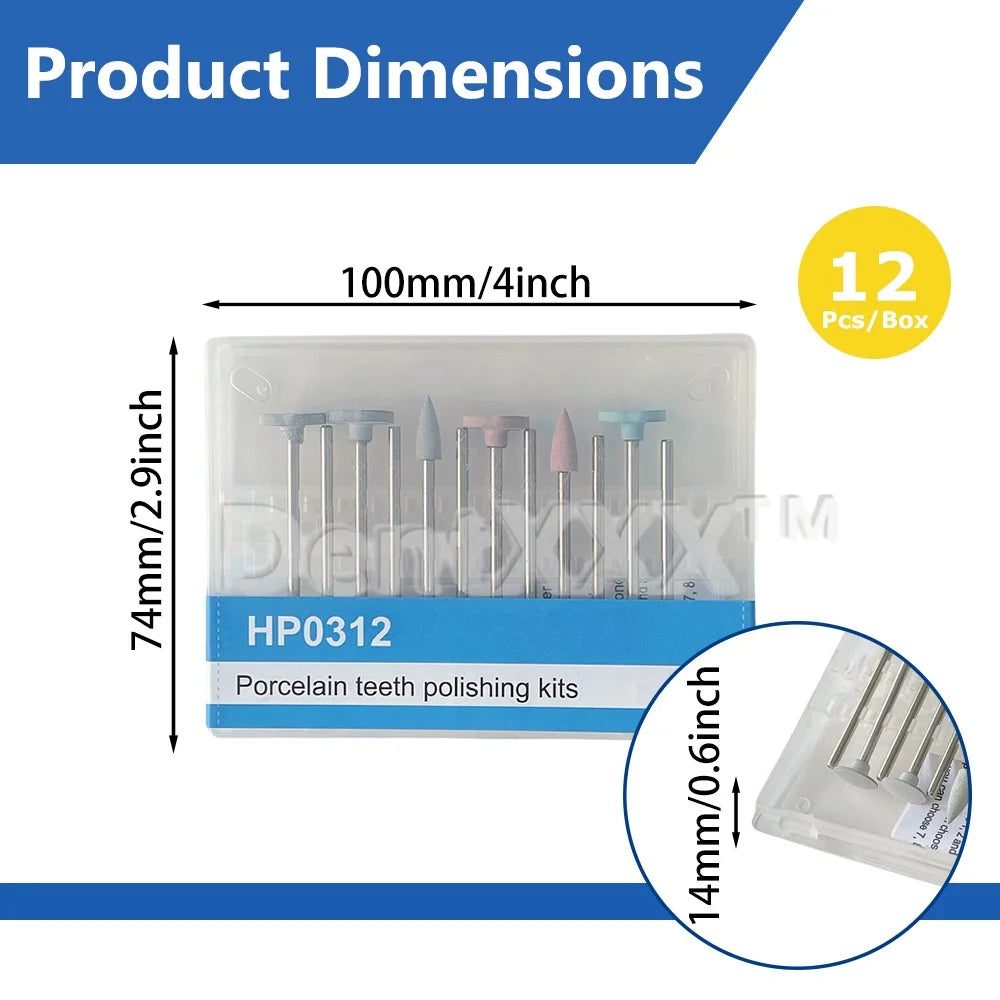 12-Pc Ceramic Silicone Polishing Kit – Disc, Pointed & Wheel