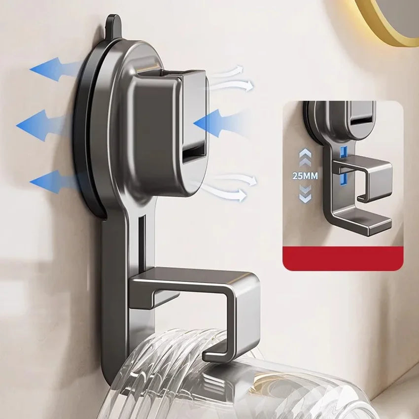 Suction Cup Wall Hooks No-Drill Washbasin Storage Rack 1/3 PCS