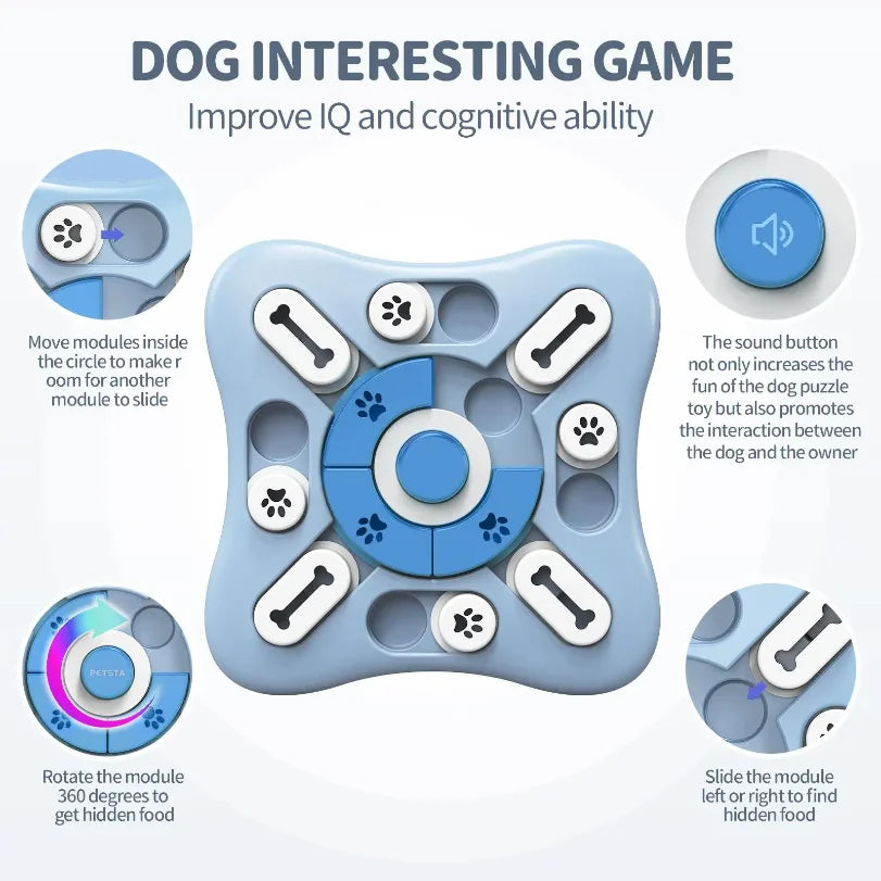 Interactive Slow Feeder Dog Puzzle Bowl – IQ Training Toy