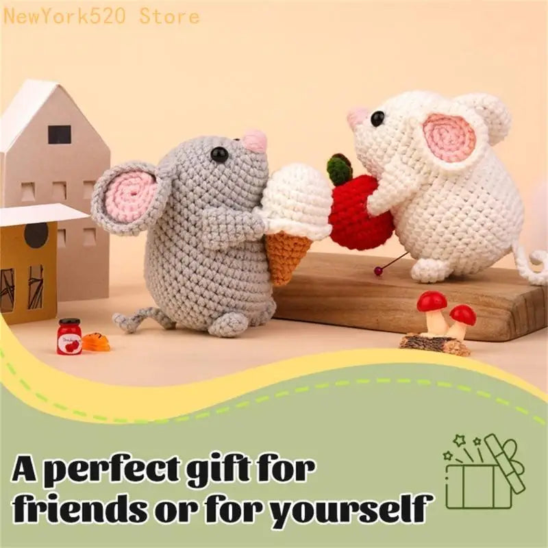 Beginner Animal Mouse Crochet Kit – Hooks & Threaders Included