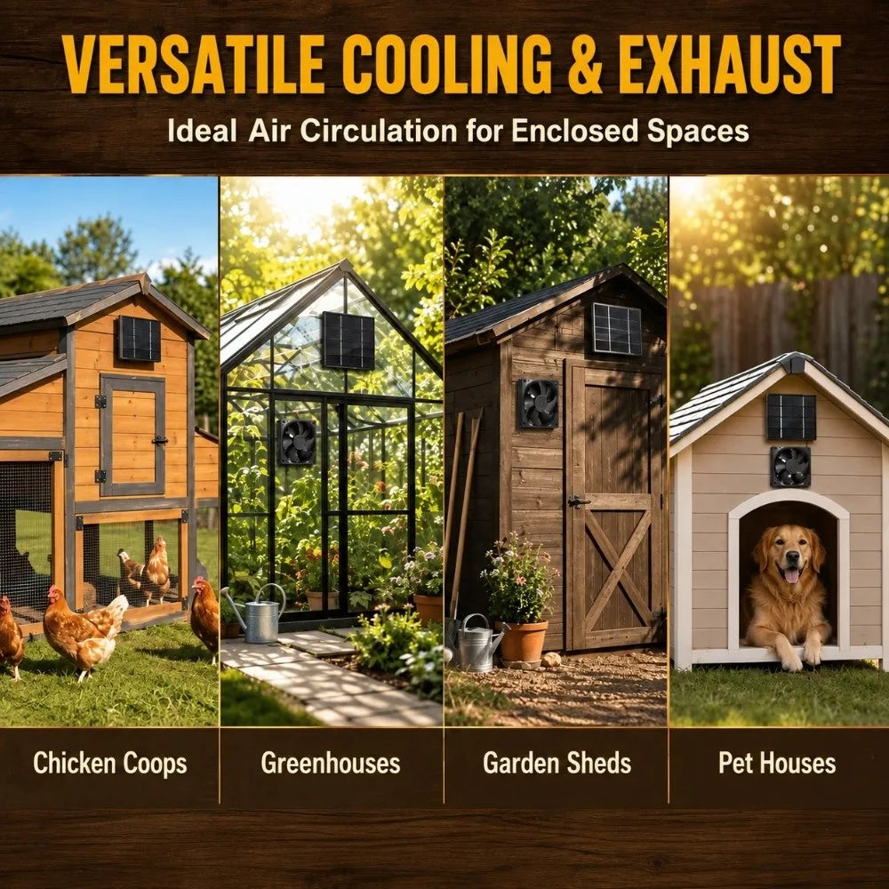 Solar Panel Fan Kit 2W 6V – Mini Ventilation for Chicken Coops