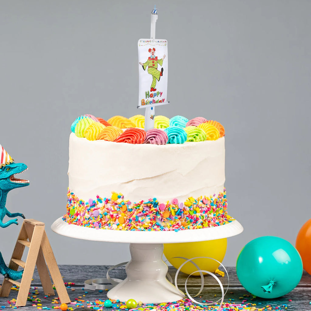 Clown Banner Birthday Candles – Fun Cake Party Decoration