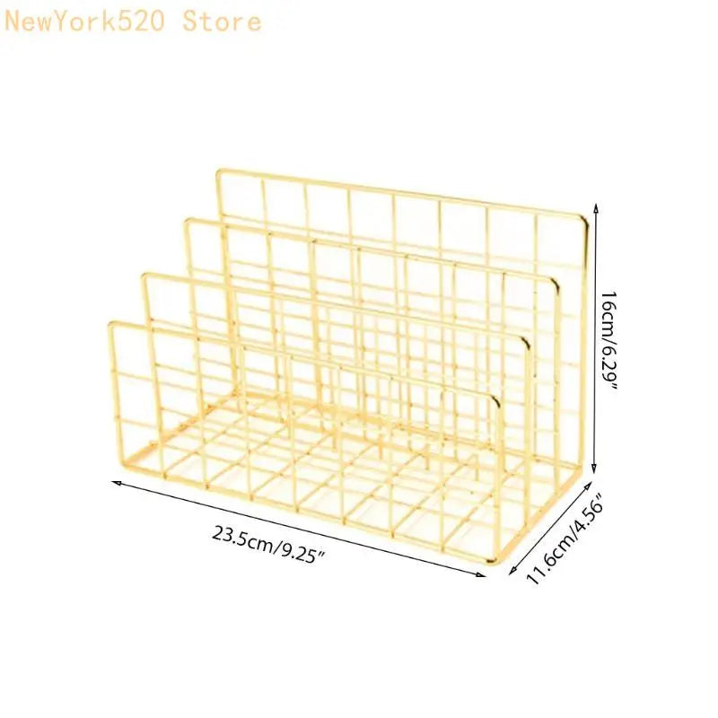 Metal Desktop File Sorter – 3-Compartment Iron Letter Holder