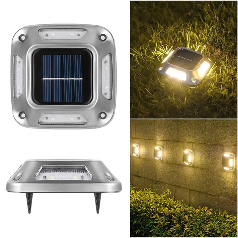 2-Pack LED Solar Ground Lights – Waterproof Outdoor Garden Lamps