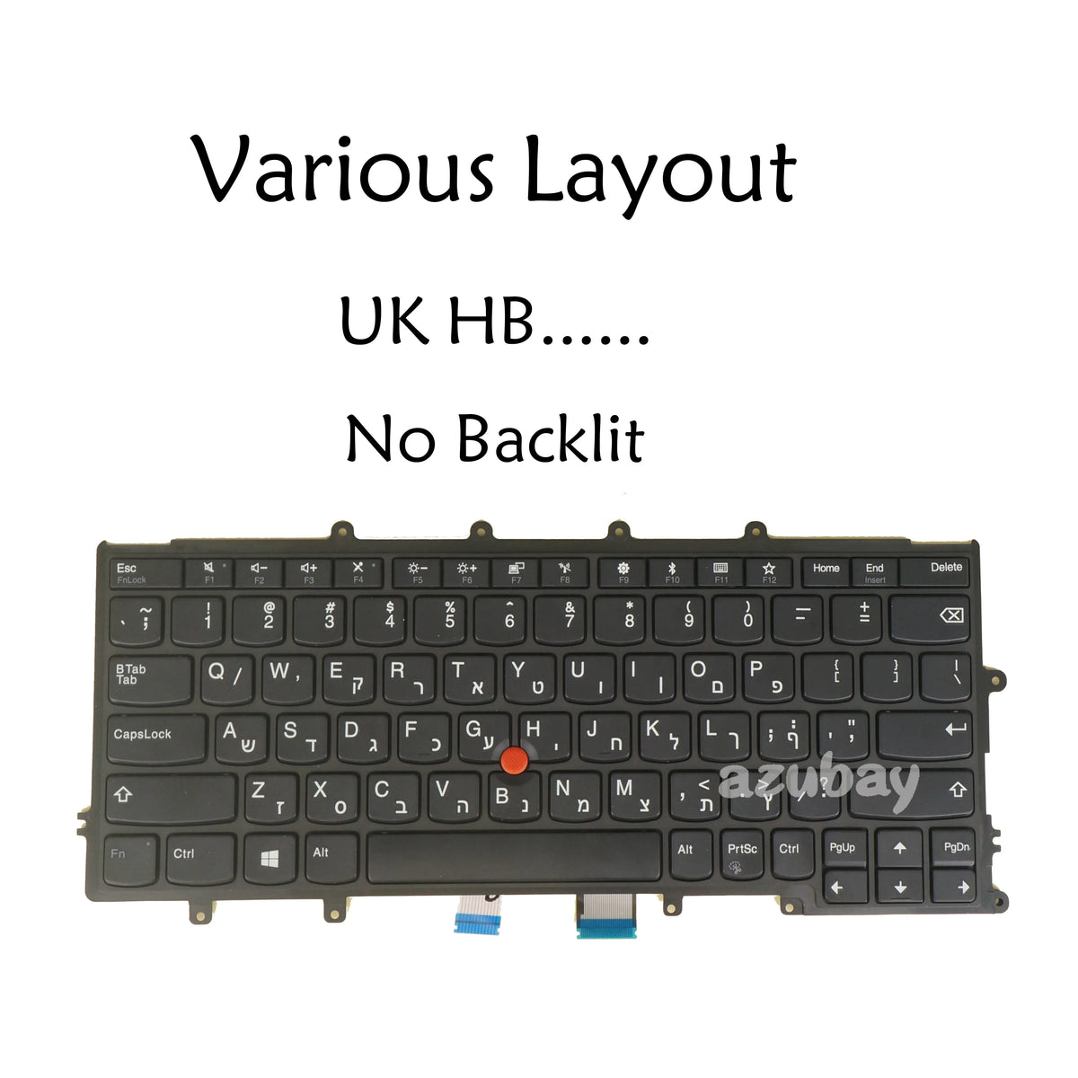 UK Hebrew Keyboard for Lenovo ThinkPad X240 X250 X260 X270 No Backlit