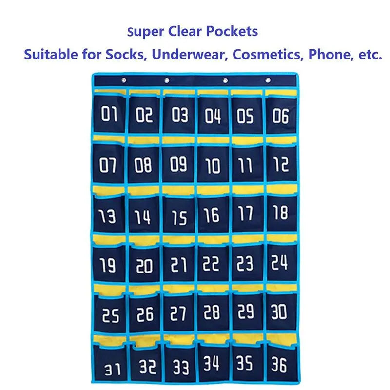 36-Pocket Numbered Hanging Phone Storage Bag – 4-Pack