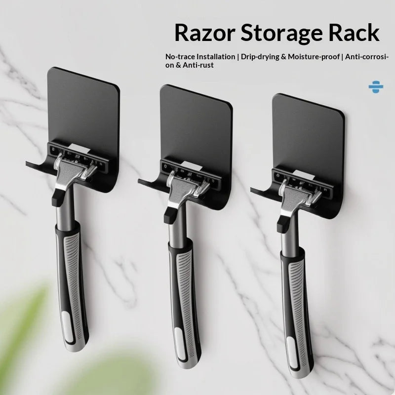 Wall-Mounted Self-Adhesive Razor Holder – Waterproof Shaver Rack