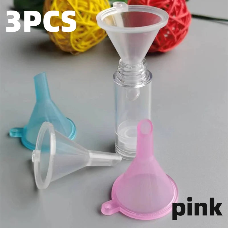 3-Pack Mini Clear Plastic Funnels for Bottles, Perfume & Crafts