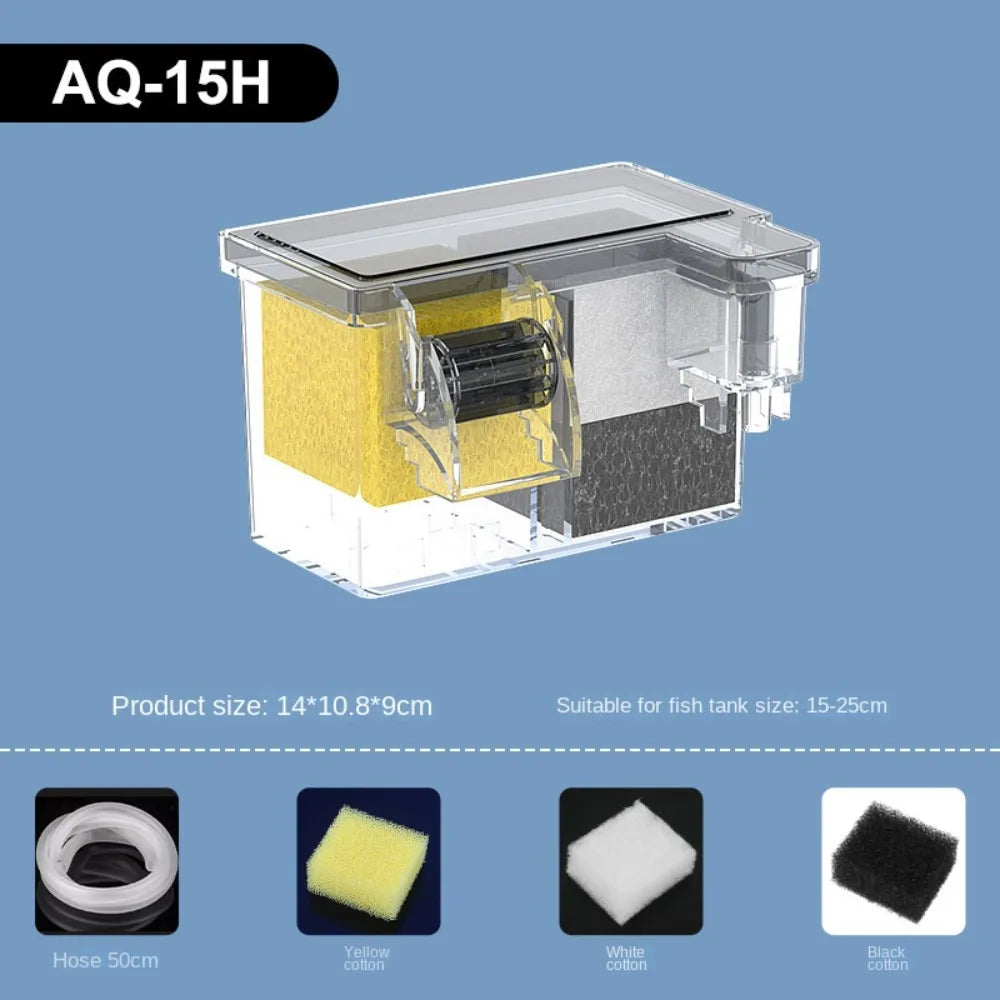 Wall Mounted Fish Tank with Waterfall Filter & Water Pump