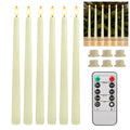 6 Flameless LED Taper Candles with 10-Key Remote | Battery