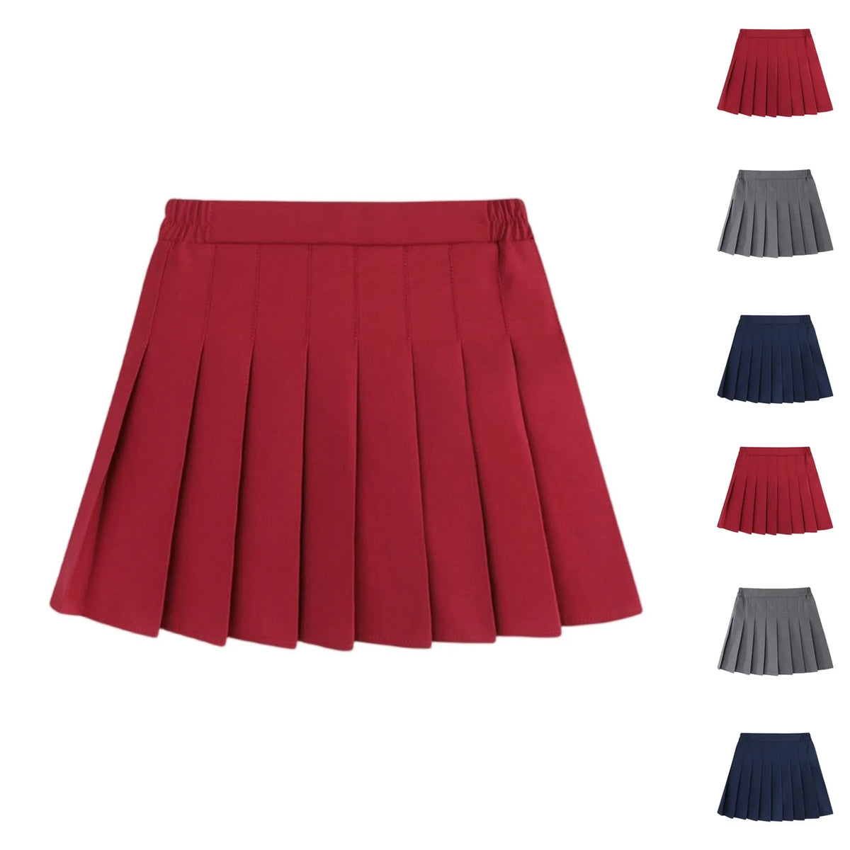 Girls A-Line Pleated Skirt with Shorts – School Uniform Mini